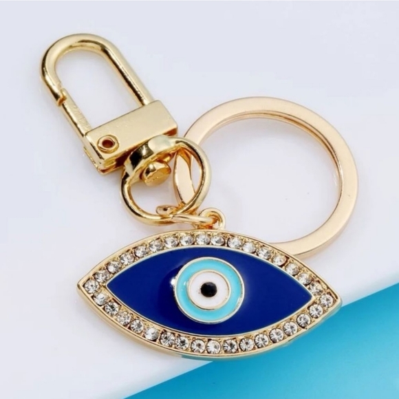 Rhinestone "Evil Eye" Keychain/Bag 🎒👜 Charm ~ Protection, Luck 🍀, Size Large - Picture 5 of 10